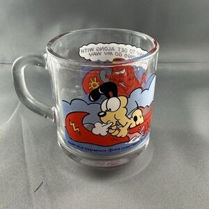 Vtg 1978 Garfield McDonalds Glass Coffee Mug Cup Jim Davis When Things Go My Way